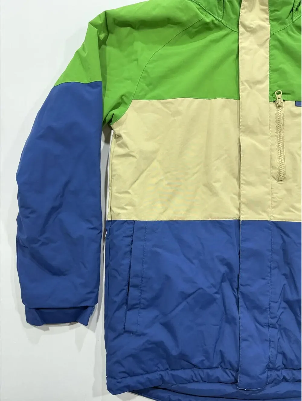 Burton Dryride Jacket Youth Large 14/16 Blue Green Snowboard Ski Hooded Coat